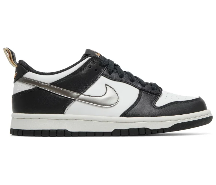 GS Nike Dunk Low (Black/White-Gold)