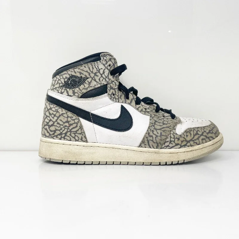 Nike Boys Air Jordan 1 Hi FD1437-052 Beige Basketball Shoes Sneakers Size 6Y