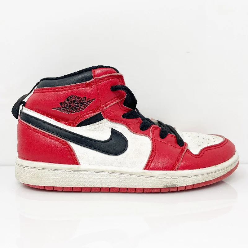 Nike Boys Air Jordan 1 High 555088-101 Red Basketball Shoes Sneakers Size 13C