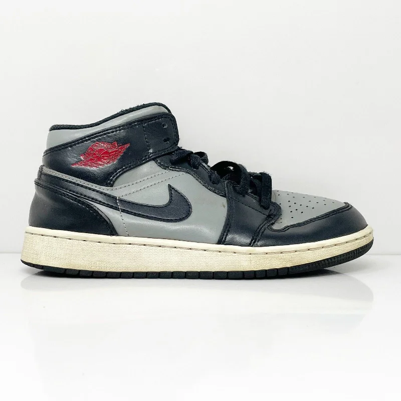 Nike Boys Air Jordan 1 Mid 554725-096 Black Basketball Shoes Sneakers Size 4Y