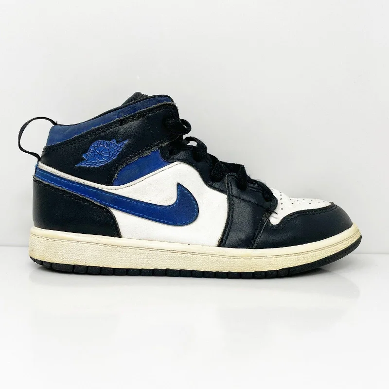 Nike Boys Air Jordan 1 Mid 640734-140 White Basketball Shoes Sneakers Size 1.5Y