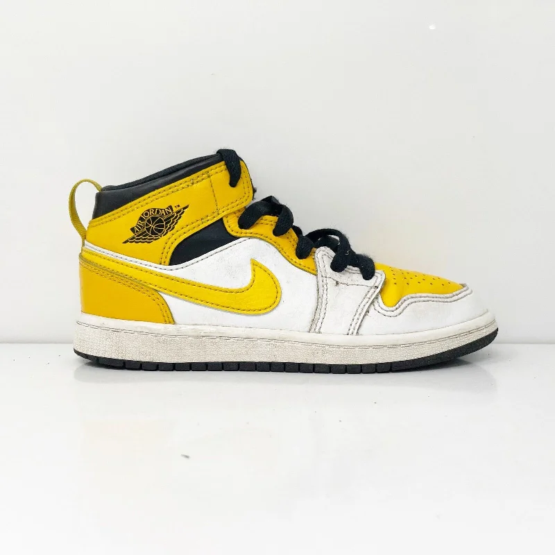 Nike Boys Air Jordan 1 Mid 640734-170 Yellow Basketball Shoes Sneakers Sz 13.5C