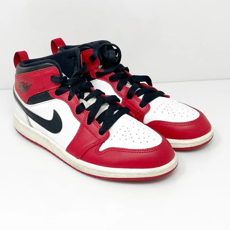 Nike Boys Air Jordan 1 Mid 640734-173 White Basketball Shoes Sneakers Size 3Y