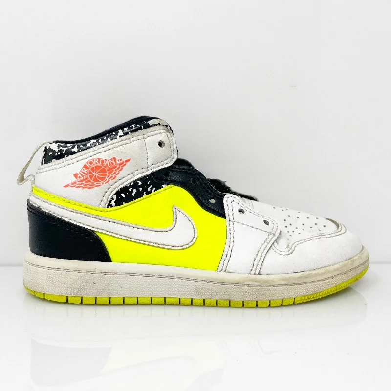 Nike Boys Air Jordan 1 Mid 640734-870 White Basketball Shoes Sneakers Size 11.5C