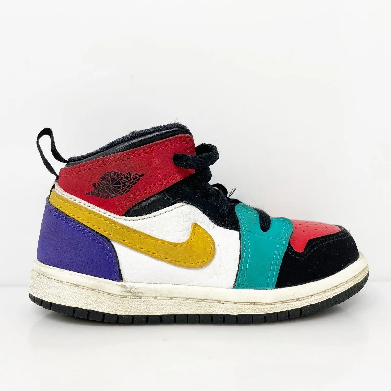 Nike Boys Air Jordan 1 Mid 640735-125 Multicolor Basketball Shoes Sneakers Sz 7C