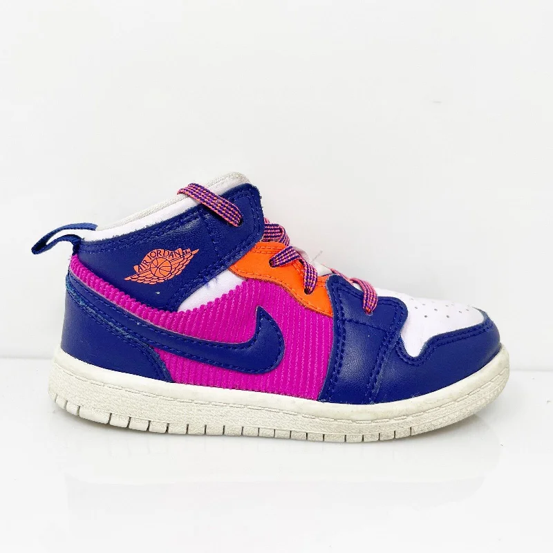 Nike Boys Air Jordan 1 Mid 644507-602 Multicolor Basketball Shoes Sneakers Sz 9C