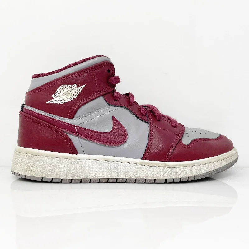 Nike Boys Air Jordan 1 Mid DQ8423-615 Red Basketball Shoes Sneakers Size 5Y