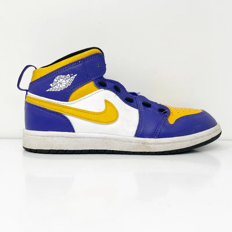 Nike Boys Air Jordan 1 Mid DQ8424-517 Purple Basketball Shoes Sneakers Size 2Y