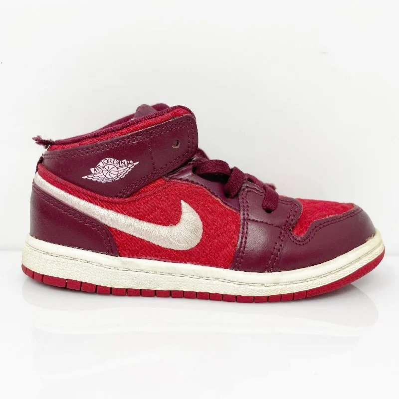 Nike Boys Air Jordan 1 Mid SE AV5172-600 Red Basketball Shoes Sneakers Size 10C