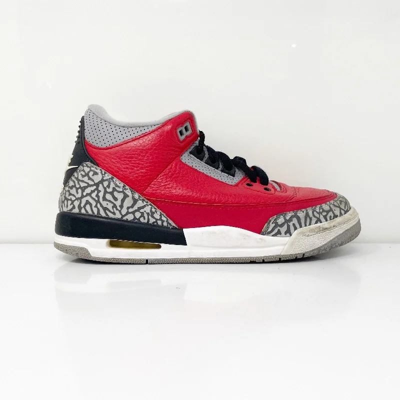 Nike Boys Air Jordan 3 CQ0488-600 Red Basketball Shoes Sneakers Size 5Y