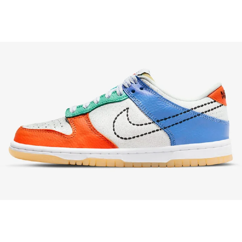 Nike Dunk Low White/Black-Safety Orange  DX3363-100 Grade-School