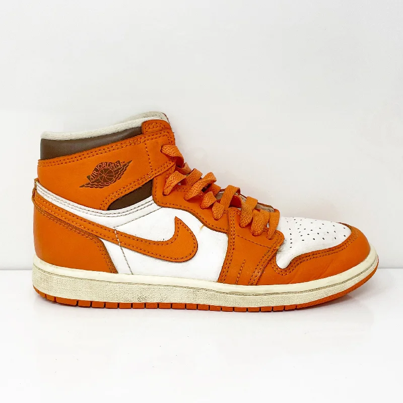 Nike Boys Air Jordan 1 High CU0449-101 Orange Basketball Shoes Sneakers Size 3Y