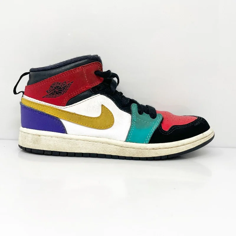 Nike Boys Air Jordan 1 Mid 640734-125 Multicolor Basketball Shoes Sneakers Sz 1Y