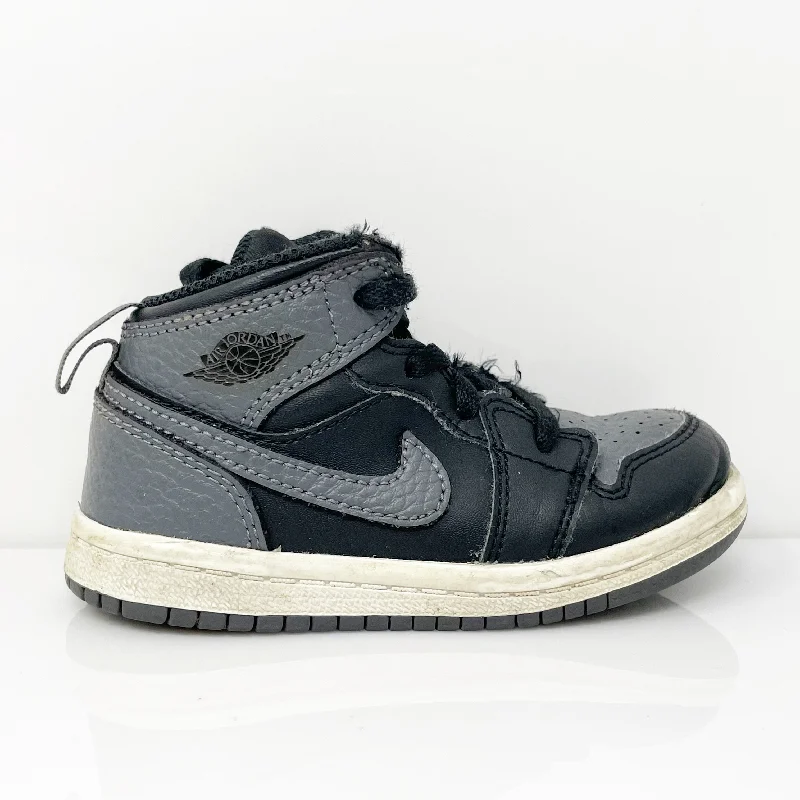 Nike Boys Air Jordan 1 Mid 640735-041 Gray Basketball Shoes Sneakers Size 7C