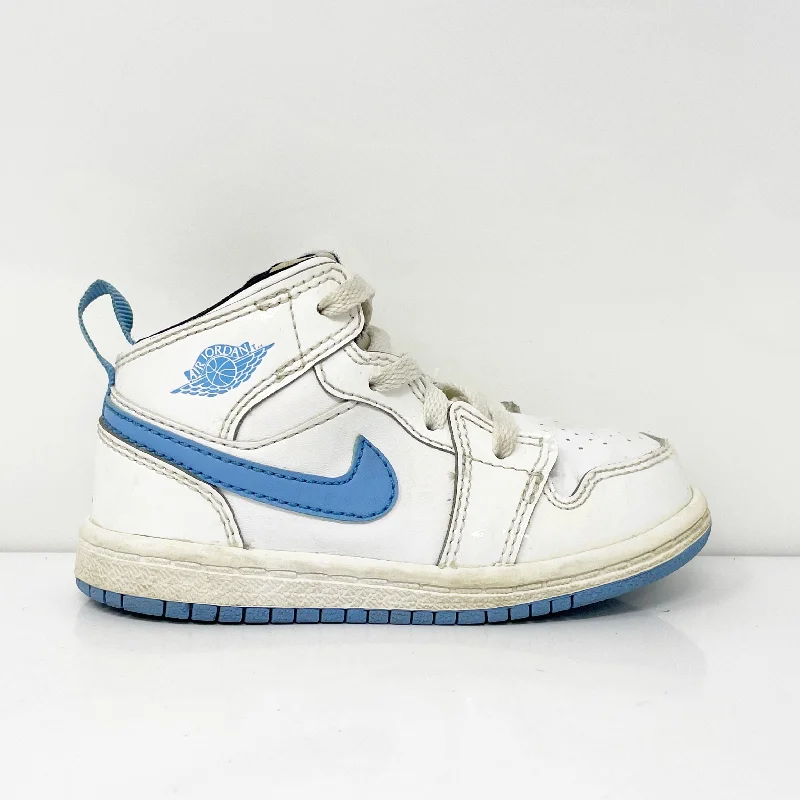 Nike Boys Air Jordan 1 Mid 640735-127 White Basketball Shoes Sneakers Size 7C