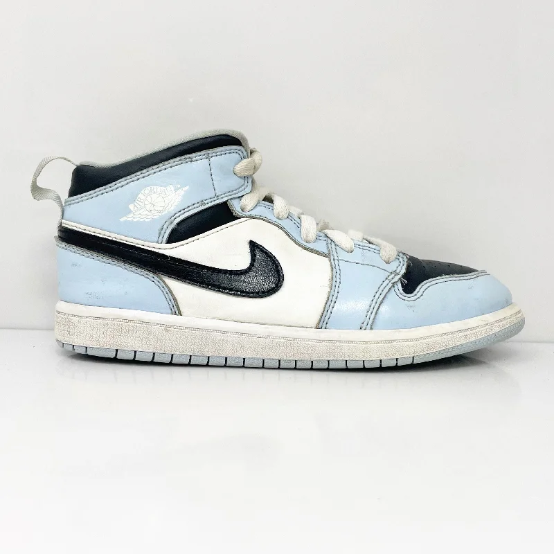 Nike Boys Air Jordan 1 Mid 640737-401 Blue Basketball Shoes Sneakers Size 3Y