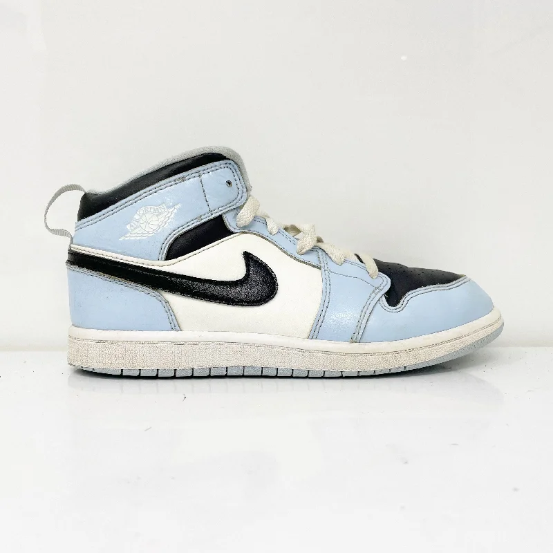 Nike Boys Air Jordan 1 Mid 640737-401 Blue Basketball Shoes Sneakers Size 3Y