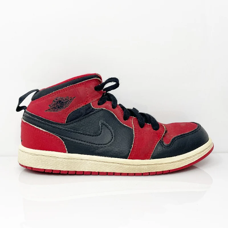 Nike Boys Air Jordan 1 Mid BP 640734-005 Red Basketball Shoes Sneakers Size 1Y