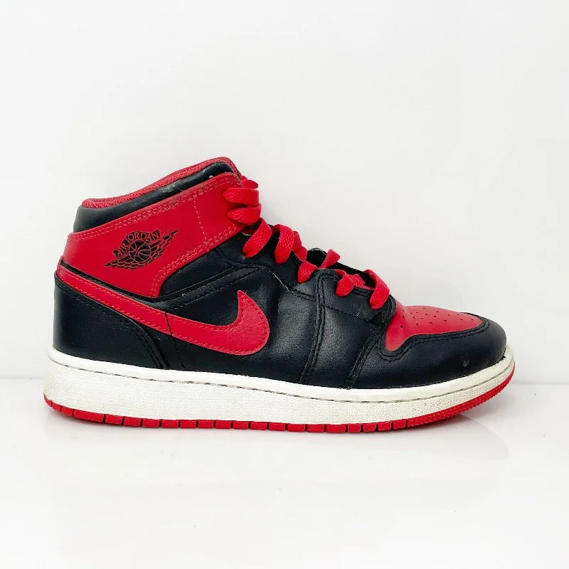 Nike Boys Air Jordan 1 Mid DQ8423-060 Red Basketball Shoes Sneakers Size 5Y