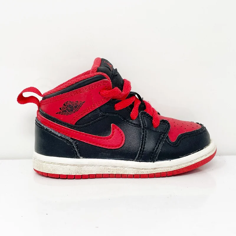 Nike Boys Air Jordan 1 Mid DQ8425-060 Red Basketball Shoes Sneakers Size 7C