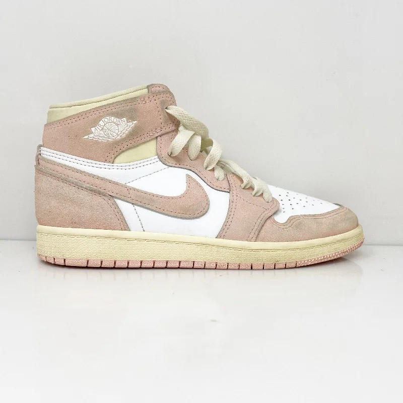 Nike Boys Air Jordan 1 Mid FD2597-600 Pink Basketball Shoes Sneakers Size 2Y