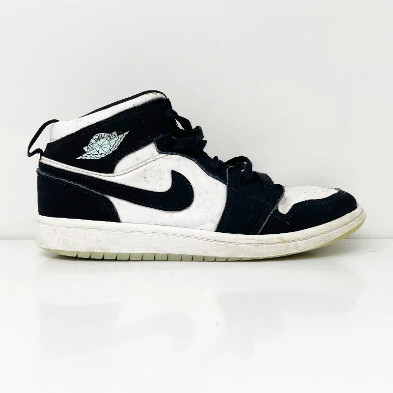 Nike Boys Air Jordan 1 Mid SE BQ6932-103 White Running Shoes Sneakers Size 1Y