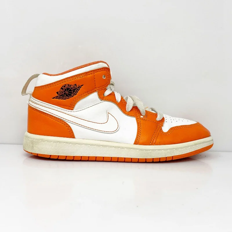 Nike Boys Air Jordan 1 Mid SE DM4229-800 White Basketball Shoes Sneakers Size 1Y