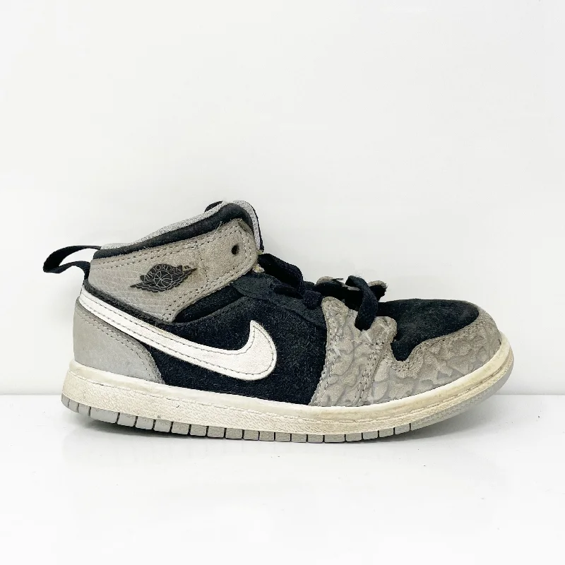 Nike Boys Air Jordan 1 Mid SE DM6217-016 Gray Basketball Shoes Sneakers Size 10C