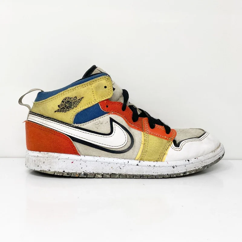 Nike Boys Air Jordan 1 Mid SE DV1318-100 White Basketball Shoes Sneakers Sz 2.5Y