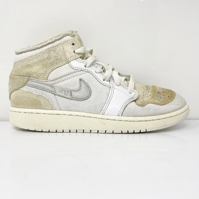 Nike Boys Air Jordan 1 Mid SE FB9142-120 White Basketball Shoes Sneakers Size 5Y