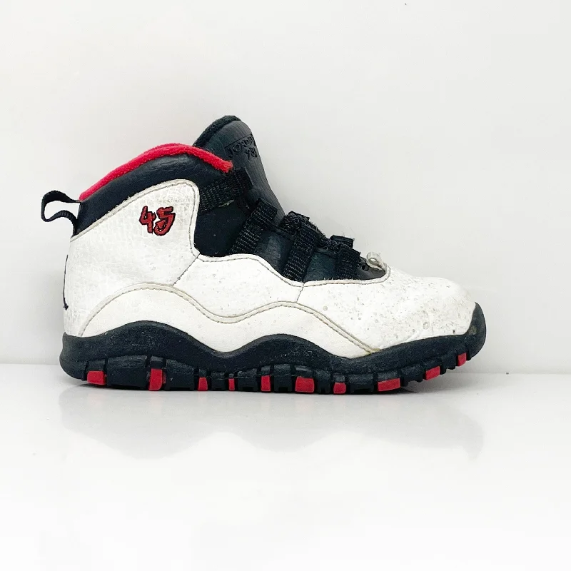 Nike Boys Air Jordan 10 310807-102 White Basketball Shoes Sneakers Size 8C