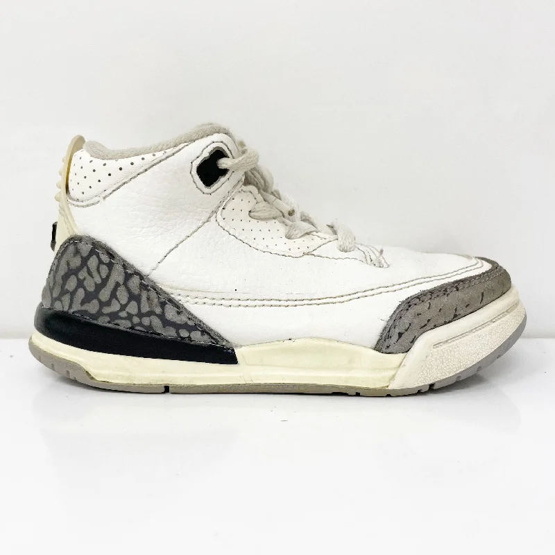 Nike Boys Air Jordan 3 DM0968-100 White Basketball Shoes Sneakers Size 8C