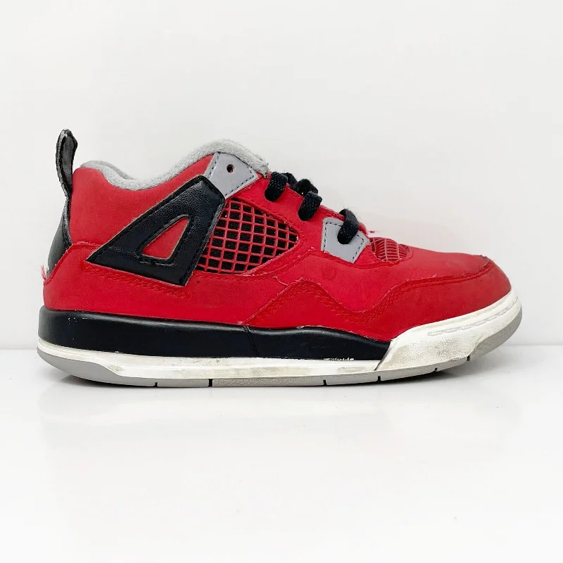 Nike Boys Air Jordan 4 308500-603 Red Basketball Shoes Sneakers Size 9.5C