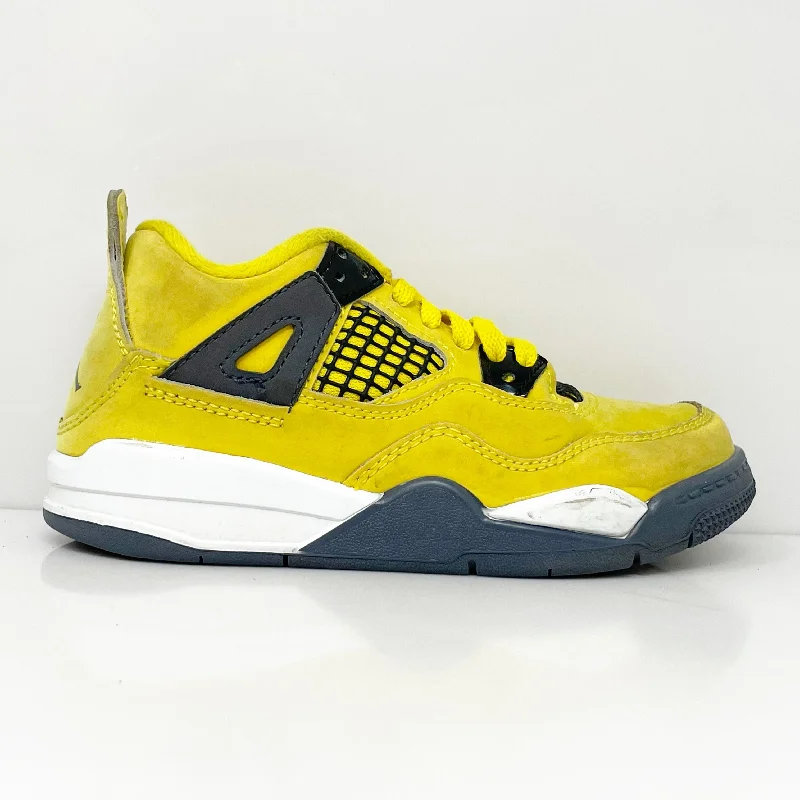 Nike Boys Air Jordan 4 BQ7669-700 Yellow Basketball Shoes Sneakers Size 11C