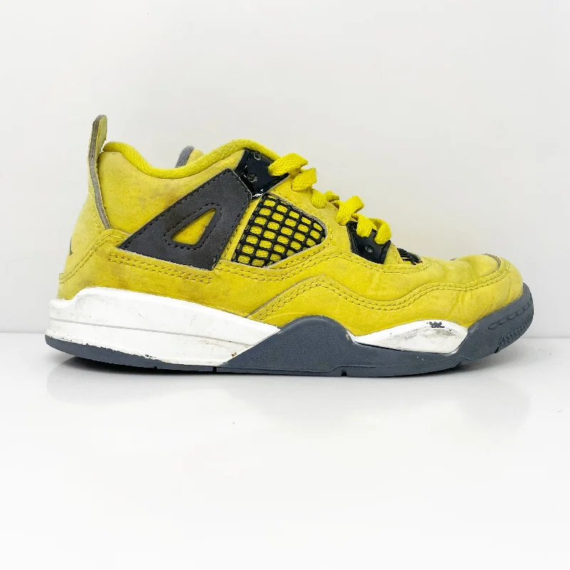 Nike Boys Air Jordan 4 BQ7669-700 Yellow Basketball Shoes Sneakers Size 12C