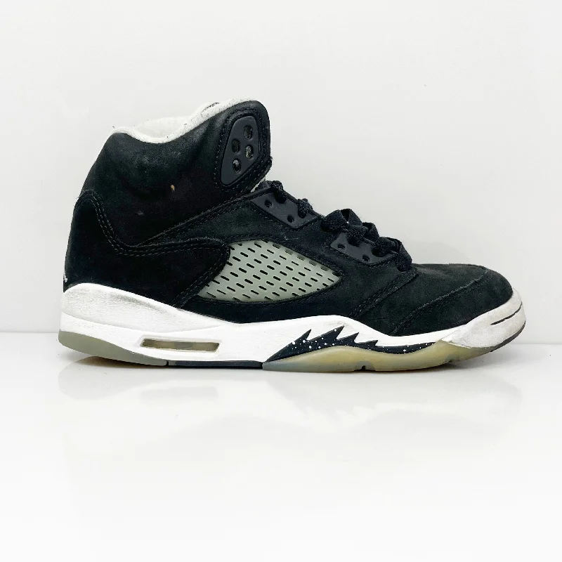 Nike Boys Air Jordan 5 440888-011 Black Basketball Shoes Sneakers Size 4Y