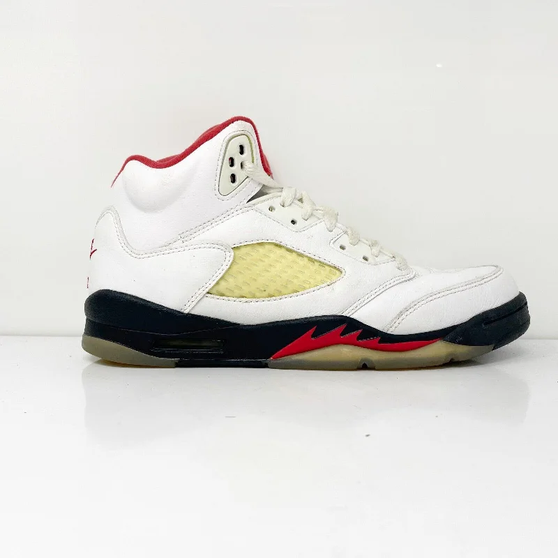 Nike Boys Air Jordan 5 440888-102 White Basketball Shoes Sneakers Size 7Y