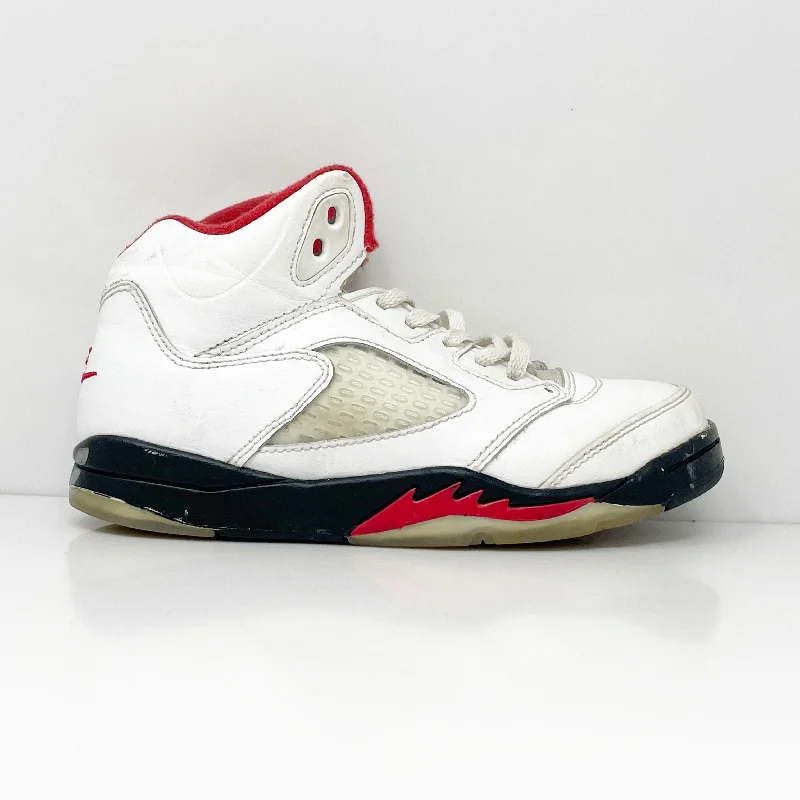 Nike Boys Air Jordan 5 440889-102 White Basketball Shoes Sneakers Size 1.5Y