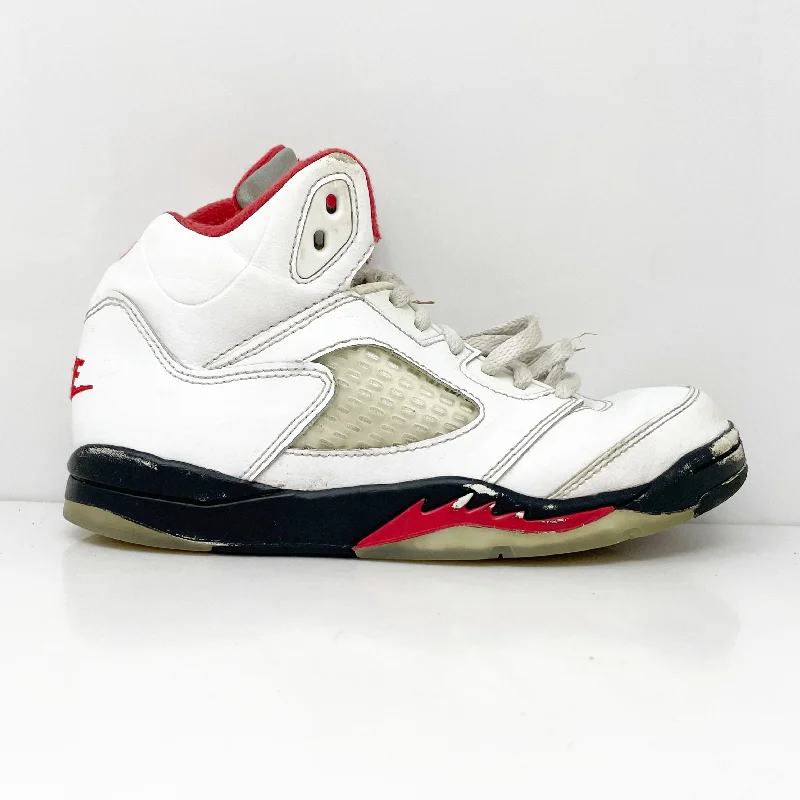 Nike Boys Air Jordan 5 440889-102 White Basketball Shoes Sneakers Size 2Y