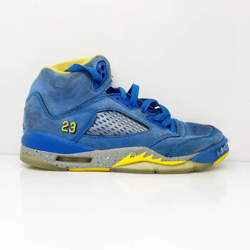 Nike Boys Air Jordan 5 CI3287-400 Blue Basketball Shoes Sneakers Size 5Y