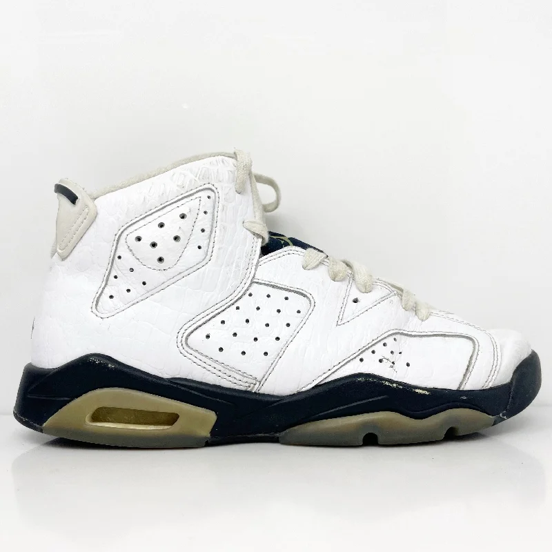 Nike Boys Air Jordan 6 384665-110 White Basketball Shoes Sneakers Size 7Y