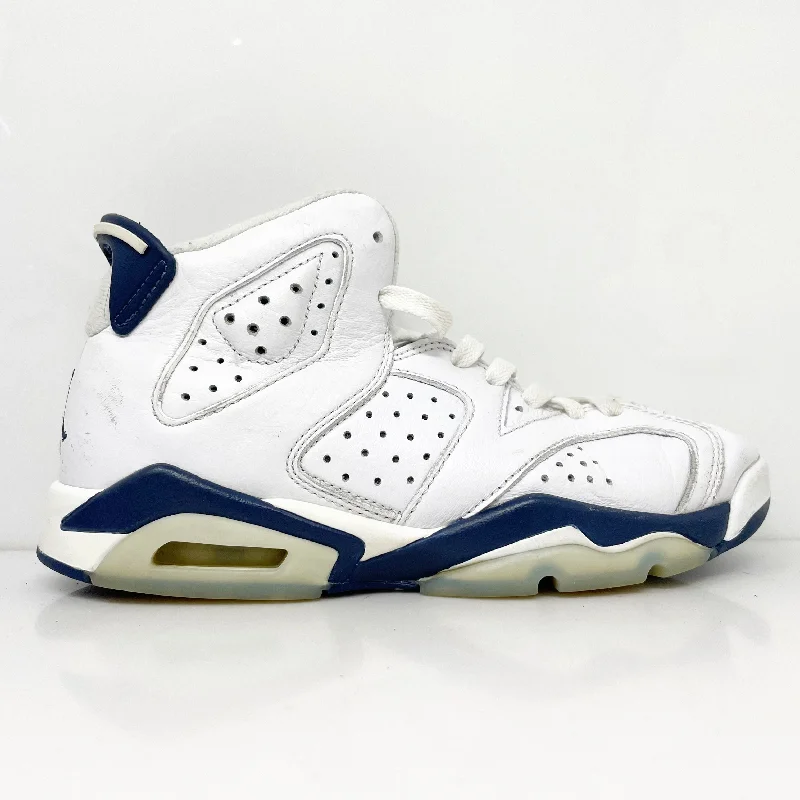 Nike Boys Air Jordan 6 384665-141 White Basketball Shoes Sneakers Size 4.5Y