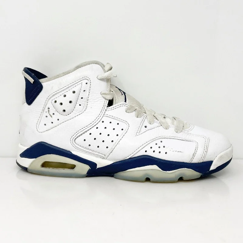 Nike Boys Air Jordan 6 384665-141 White Basketball Shoes Sneakers Size 5.5Y