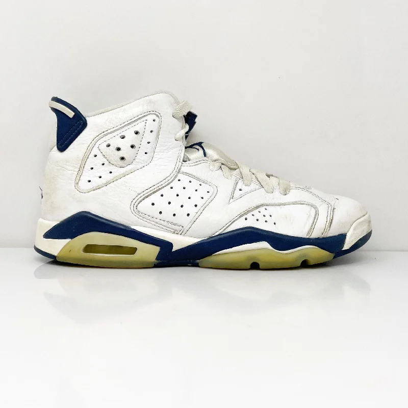 Nike Boys Air Jordan 6 384665-141 White Basketball Shoes Sneakers Size 6.5Y