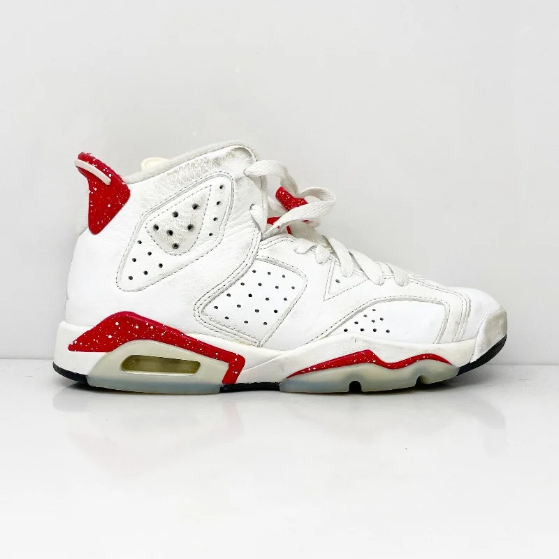 Nike Boys Air Jordan 6 384665-162 White Basketball Shoes Sneakers Size 3.5Y