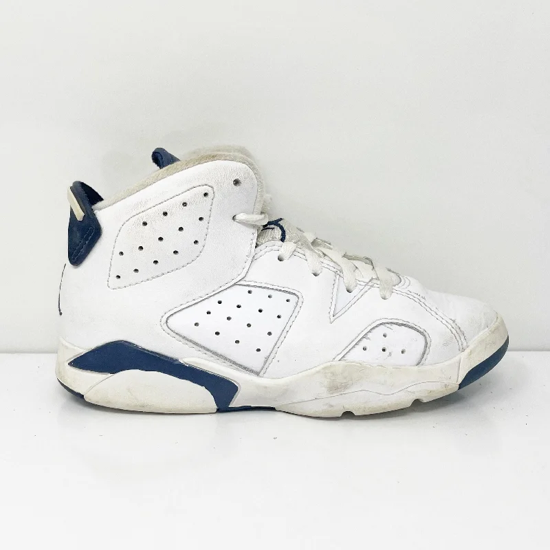 Nike Boys Air Jordan 6 384666-141 White Basketball Shoes Sneakers Size 13C