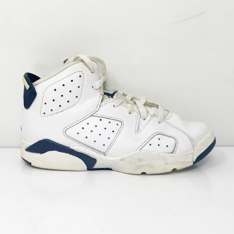 Nike Boys Air Jordan 6 384666-141 White Basketball Shoes Sneakers Size 13C