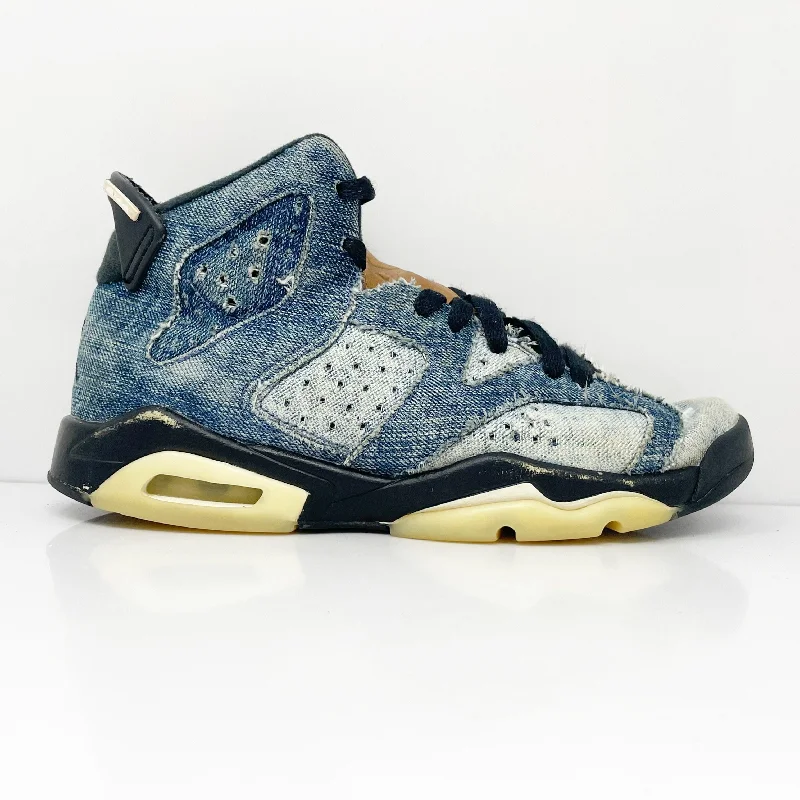 Nike Boys Air Jordan 6 CV5489-401 Blue Basketball Shoes Sneakers Size 5.5Y