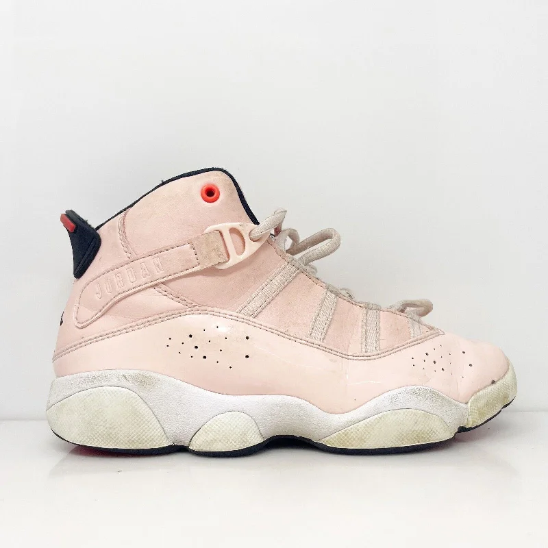 Nike Boys Air Jordan 6 Rings 323432-602 Pink Basketball Shoes Sneakers Size 2Y