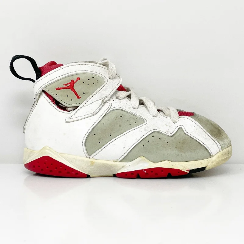 Nike Boys Air Jordan 7 304772-125 White Basketball Shoes Sneakers Size 8C